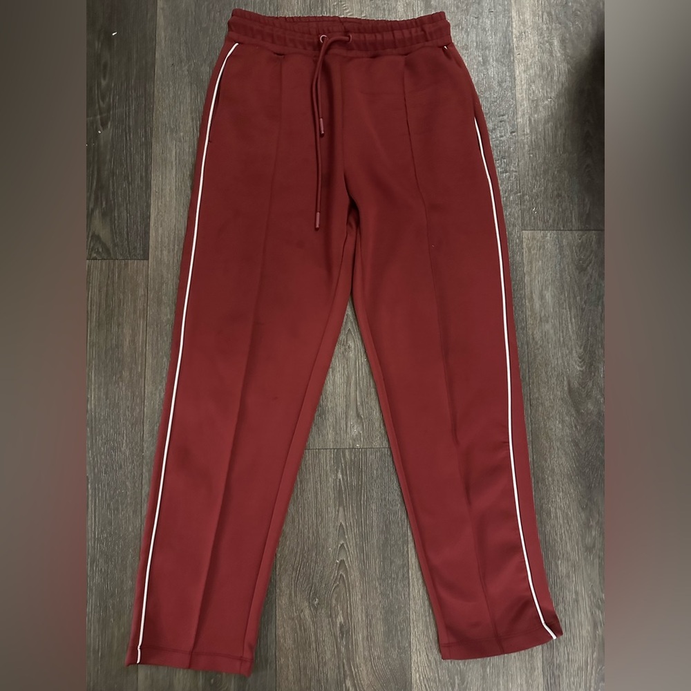 Zara Men's clay color Joggers with White Trim